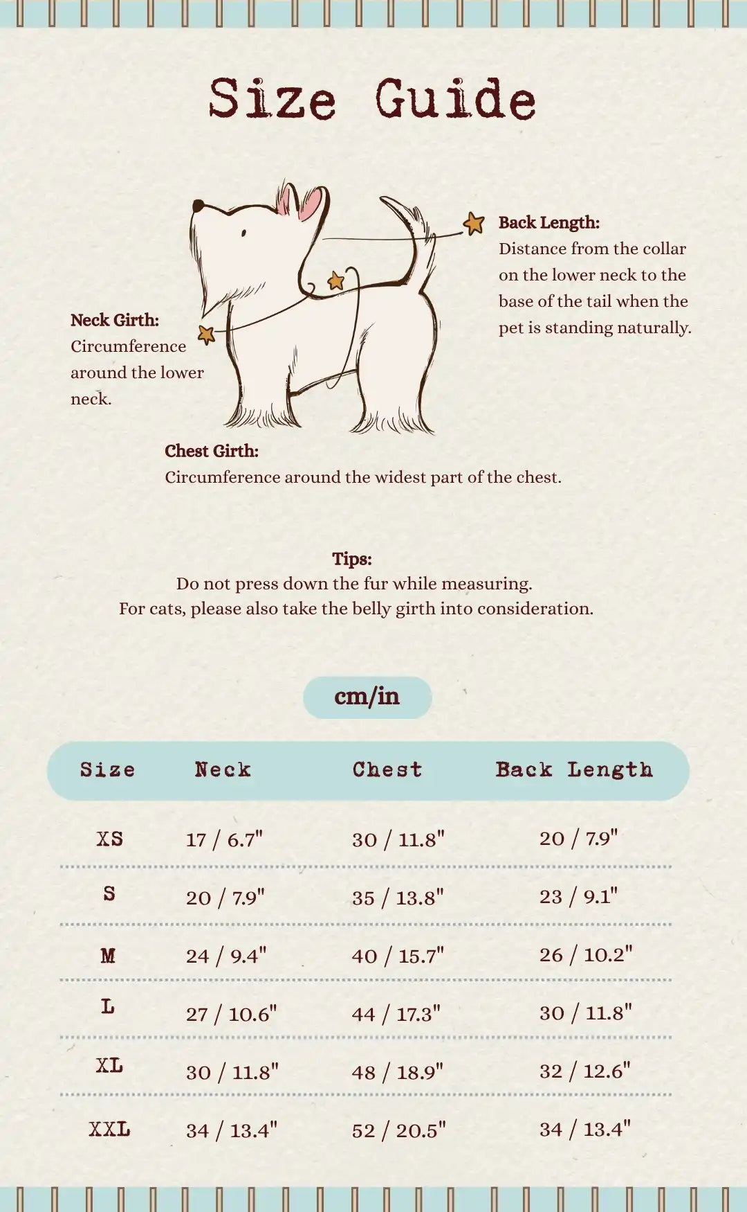 Size chart