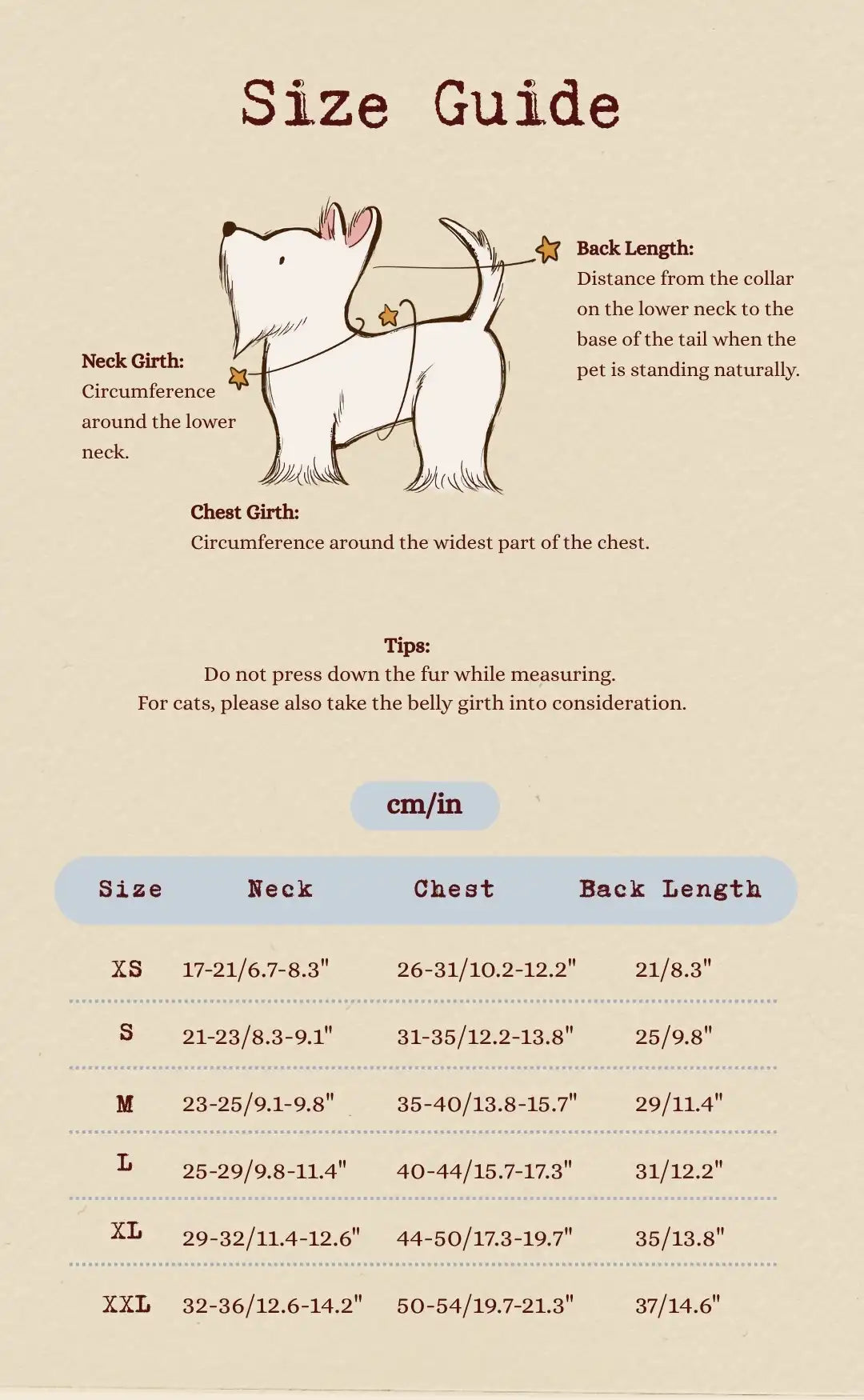 Size chart