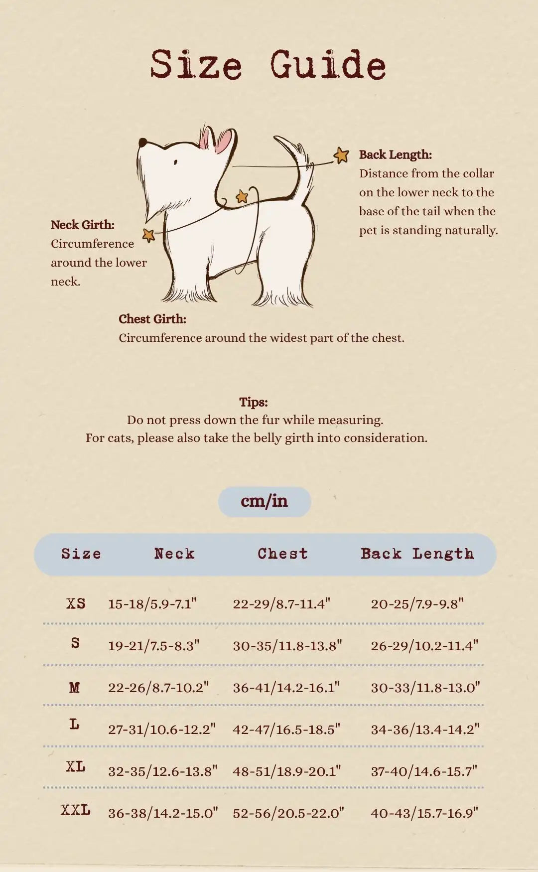 Size chart