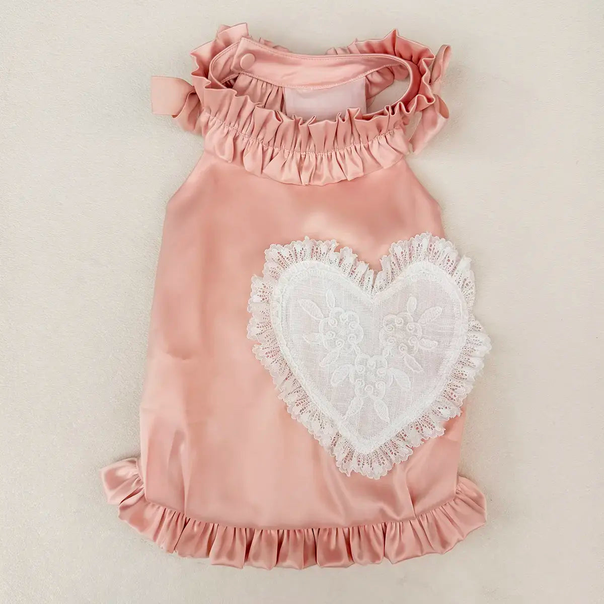 Petal-Soft Rose Satin Dress | Artisan-made