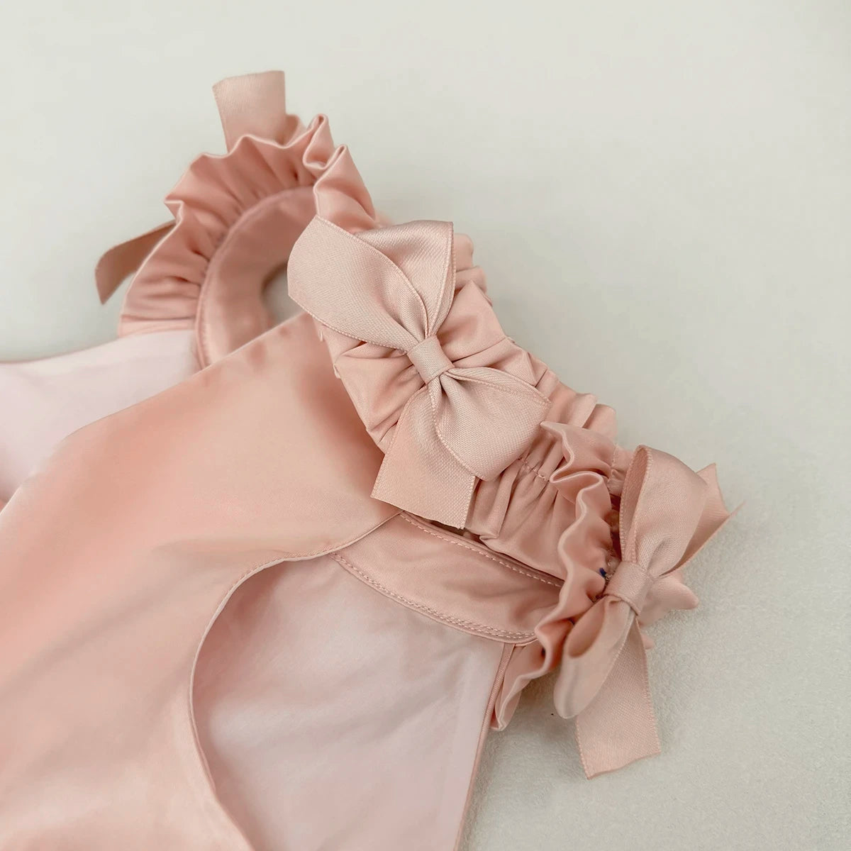 Petal-Soft Rose Satin Dress | Artisan-made