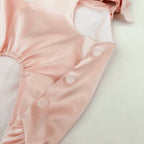 Petal-Soft Rose Satin Dress | Artisan-made