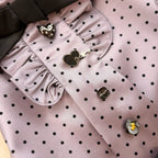 Mauve Satin Polka Dots Dress | Artisan-Made