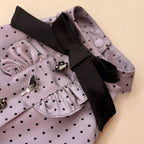 Mauve Satin Polka Dots Dress | Artisan-Made