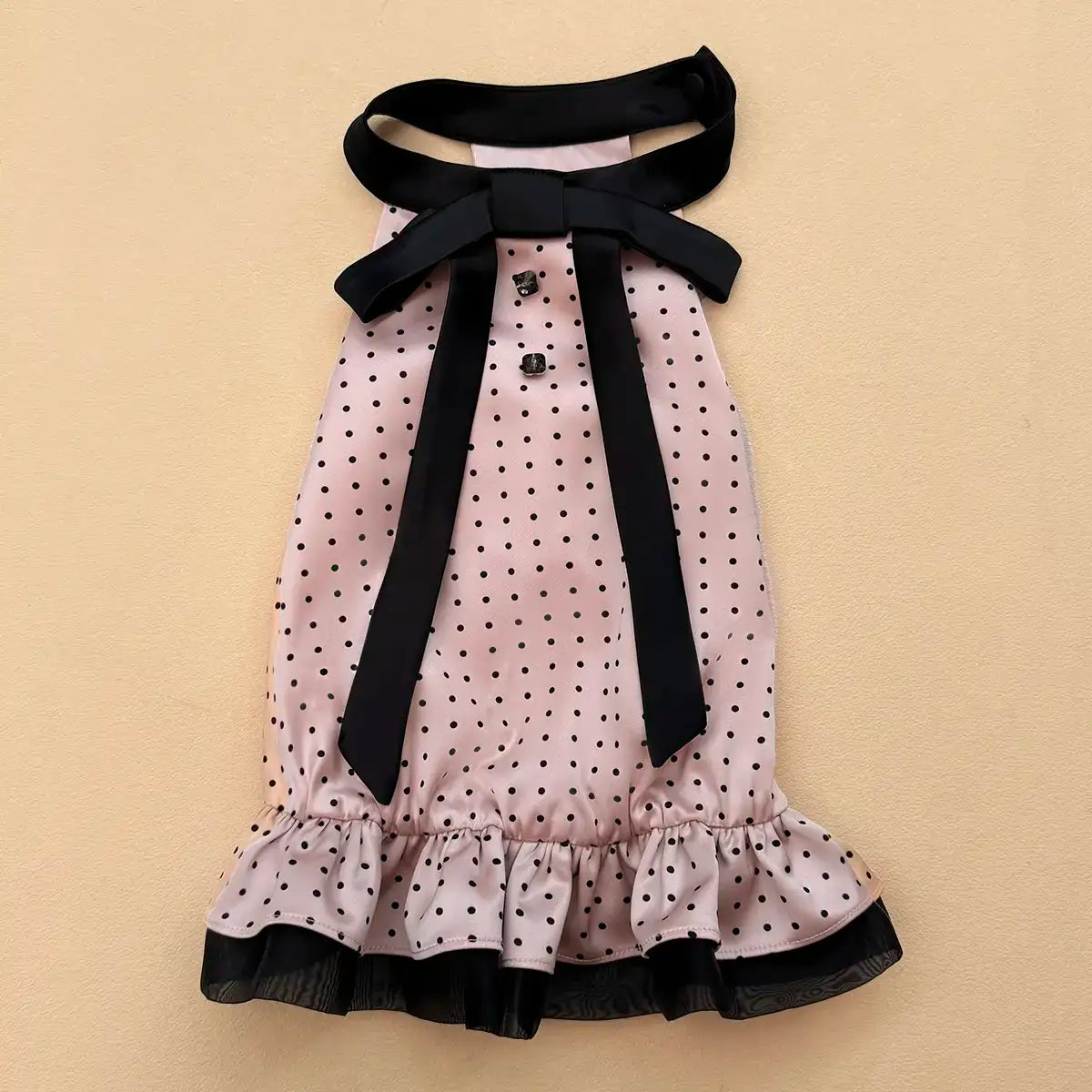 Pink Ballet Noir Dots Dress | Artisan-Made