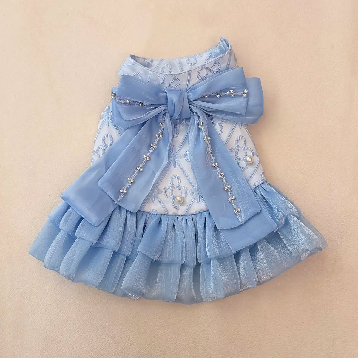 Blue Mermaid Pearl Dress | Artisan-made