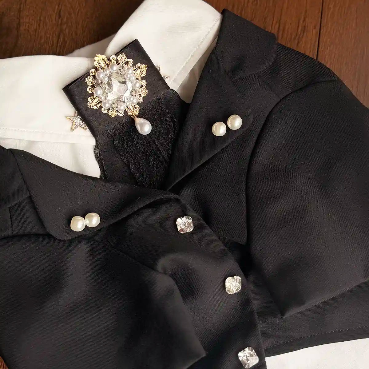 Ivory Star Black Suit