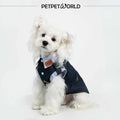 Besticktes Jeans-Hundeshirt mit Welpenmuster | Handgefertigt