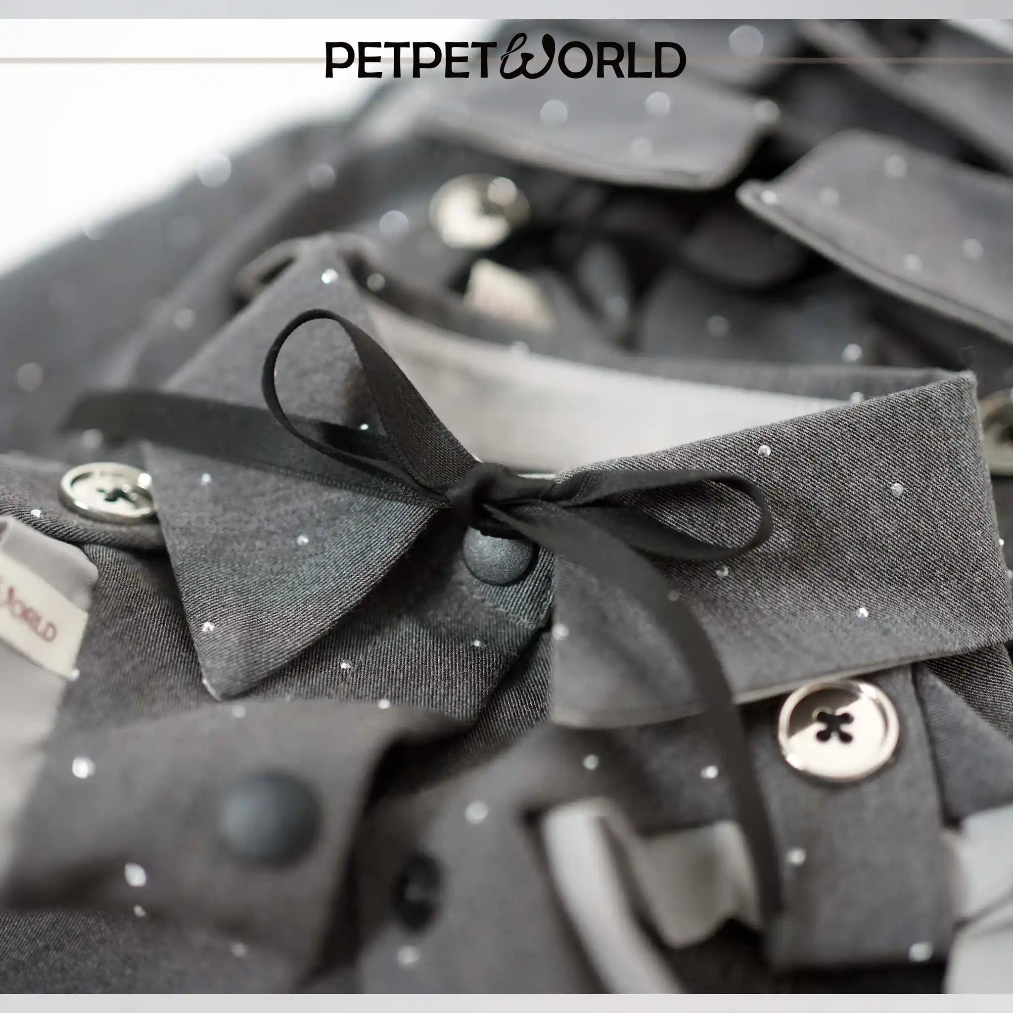 Gray Rhinestone Tie Shirt