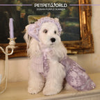 Lila Spitze Perlen Schleife Luxus-Hundekleid | Handgemacht