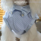 Hundeshirt mit maritimen Streifen und Schleife