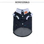 Besticktes Jeans-Hundeshirt mit Welpenmuster | Handgefertigt