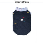 Besticktes Jeans-Hundeshirt mit Welpenmuster | Handgefertigt