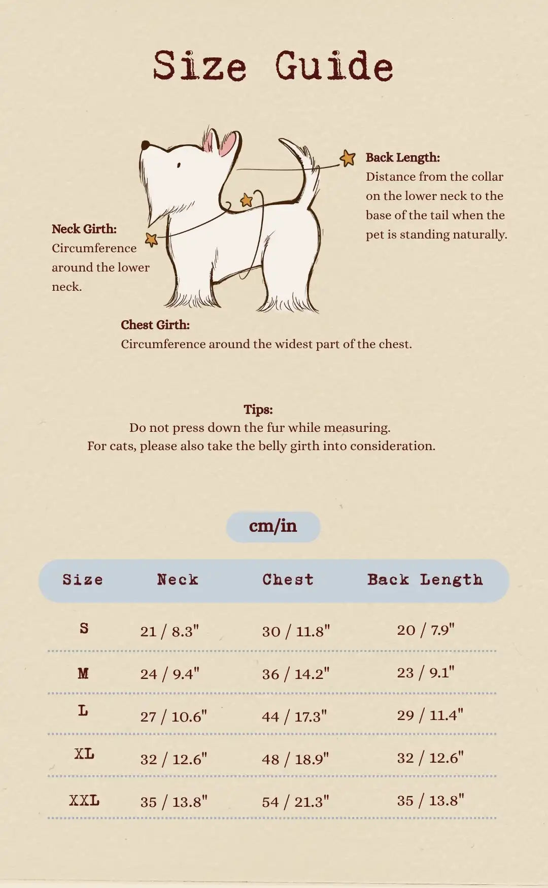 Size chart