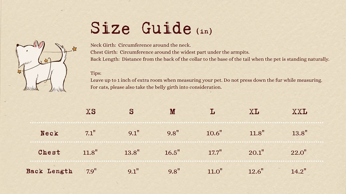 Size chart