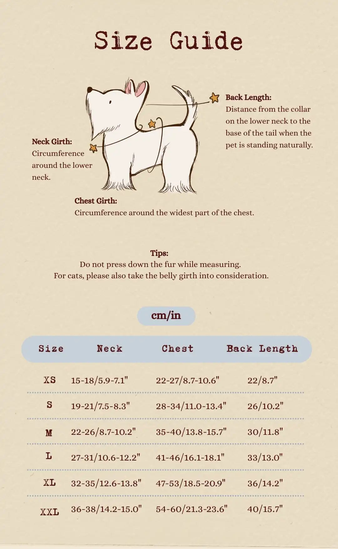 Size chart