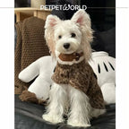 Brauner Leopard-Fleece Hundeumhang | Handgefertigt