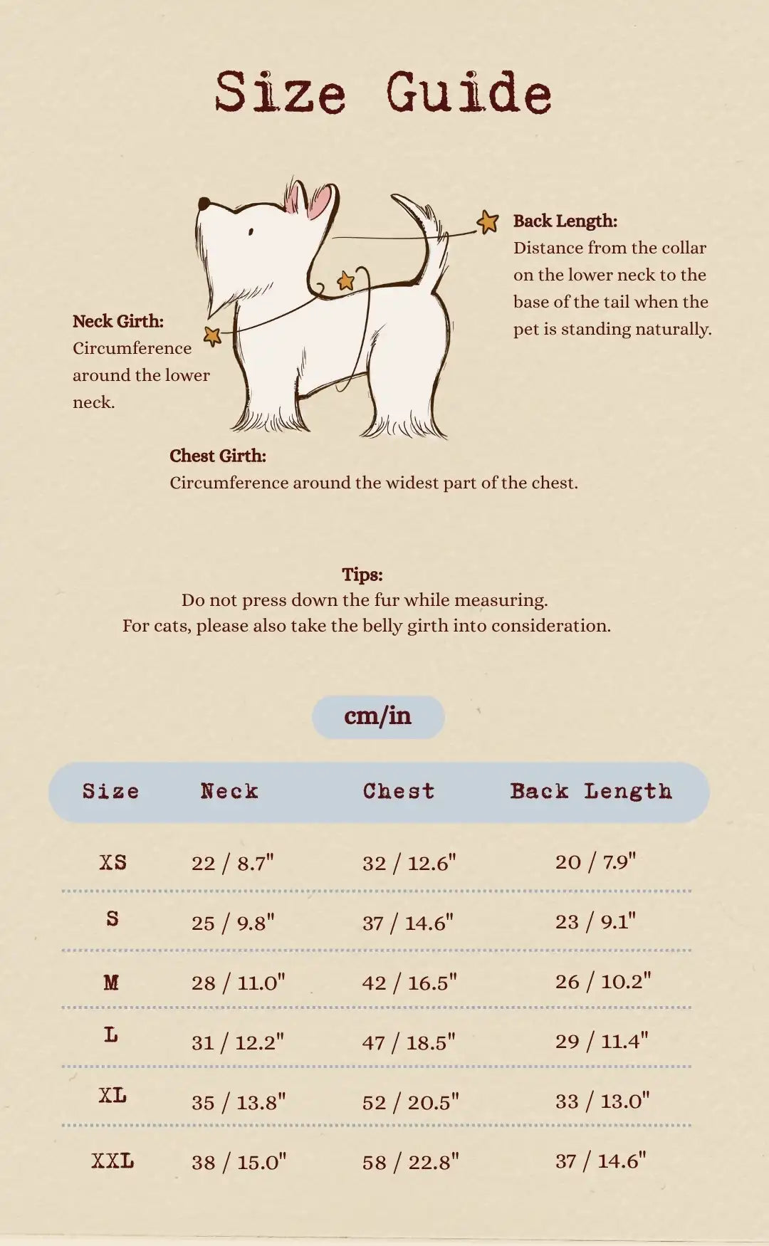Size chart