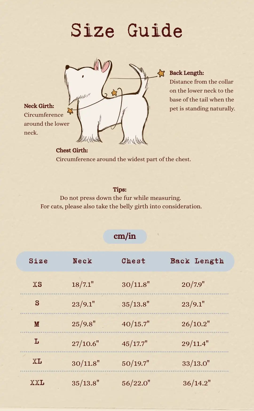 Size chart