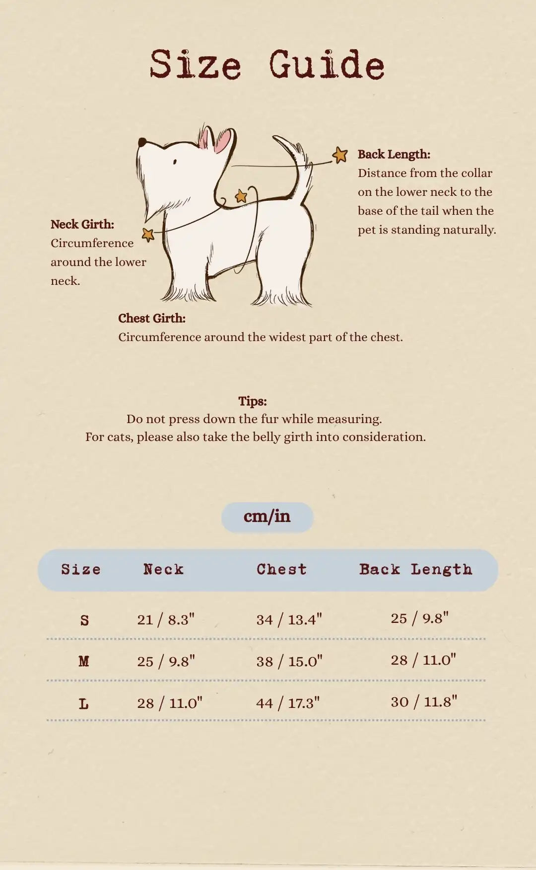 Size chart