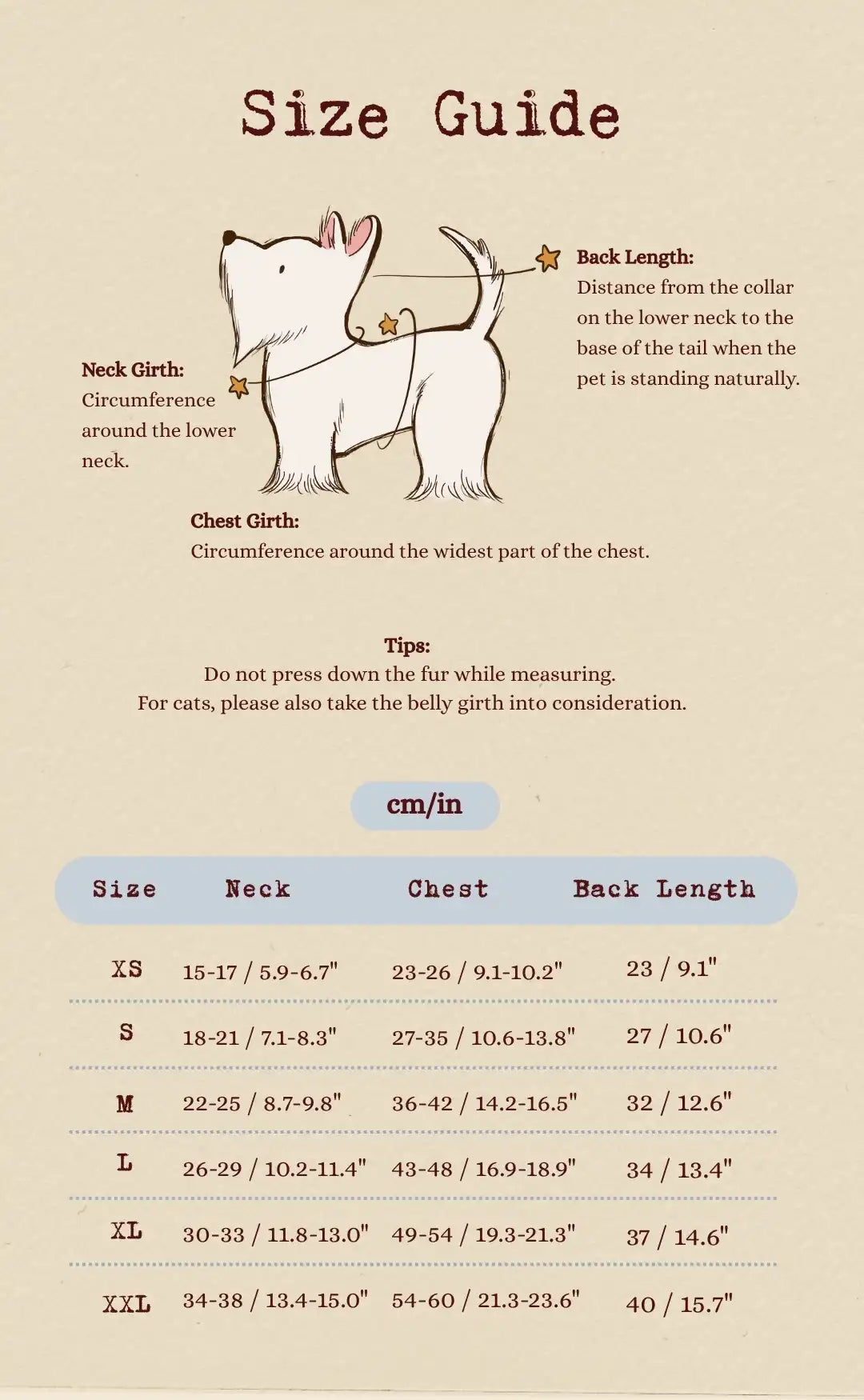 Size chart